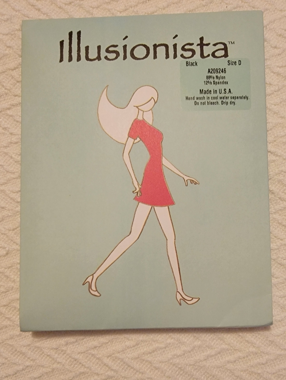 Illusionista Women's Hosiery - Black Size D NWT